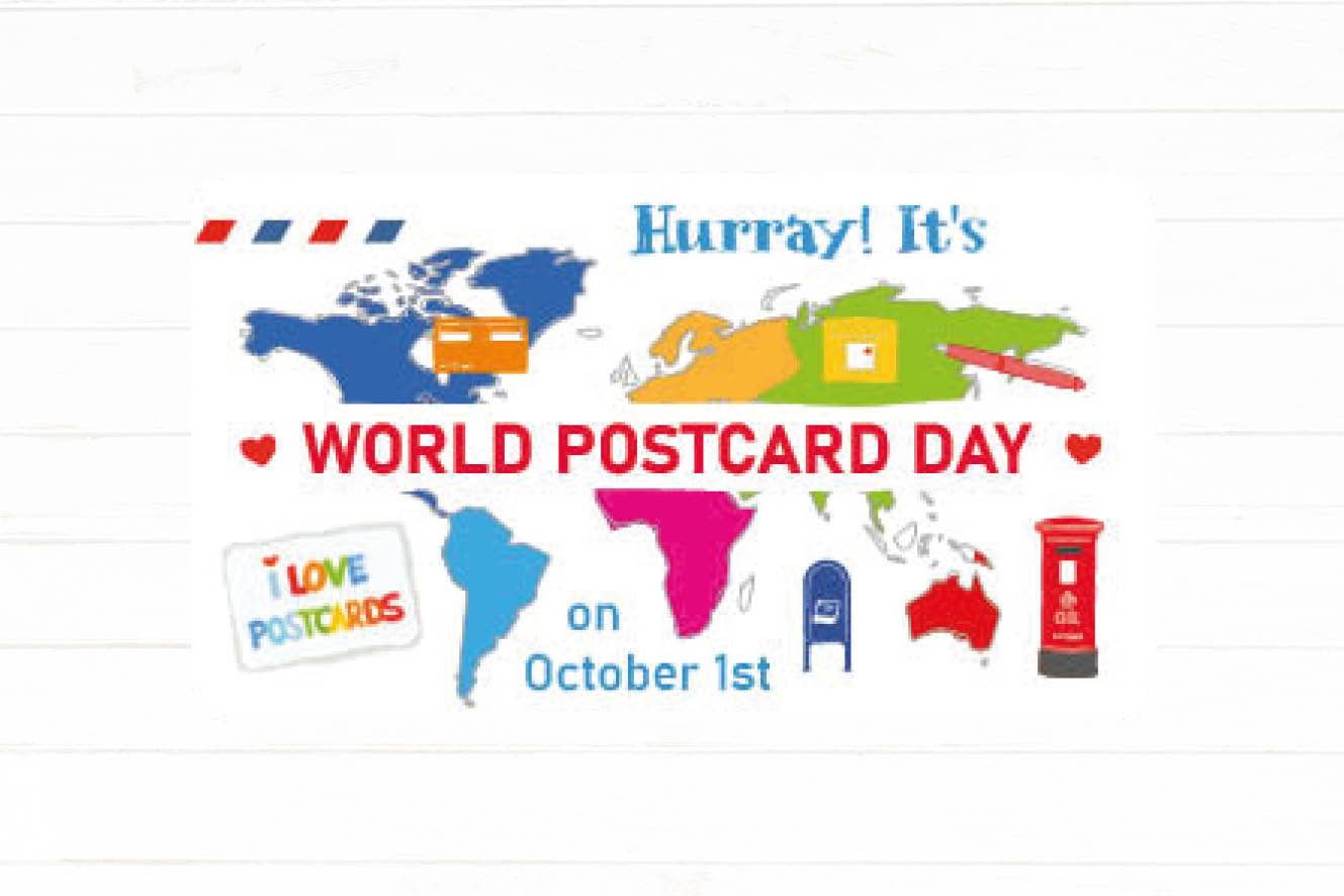 Hurray! It`s World Postcard Day Sticker Set 40 pieces