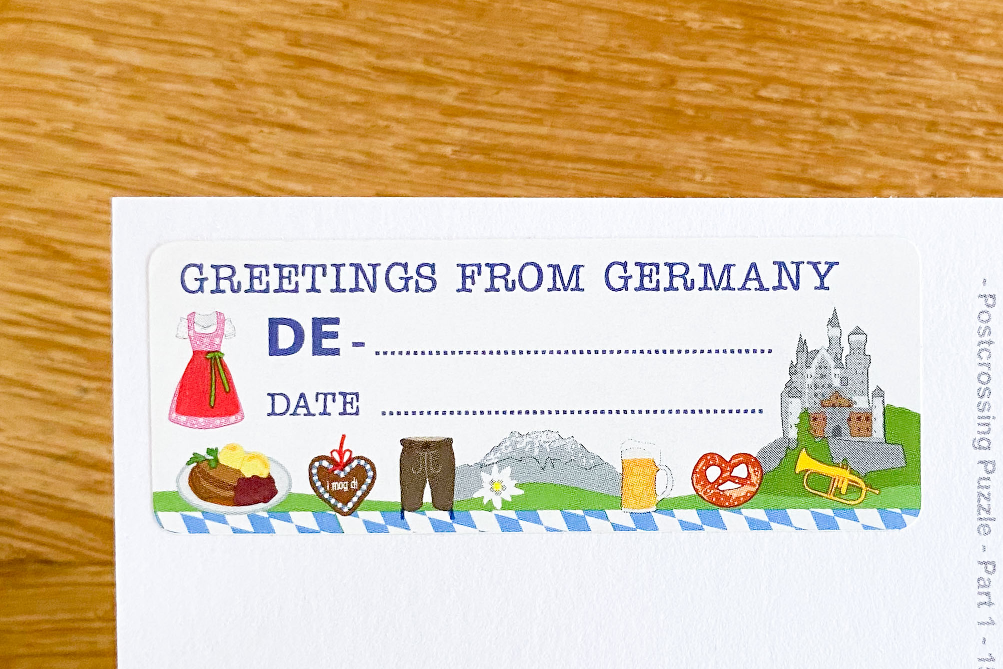 Traditional Greetings from Germany Postcard ID Sticker Set 40 pieces