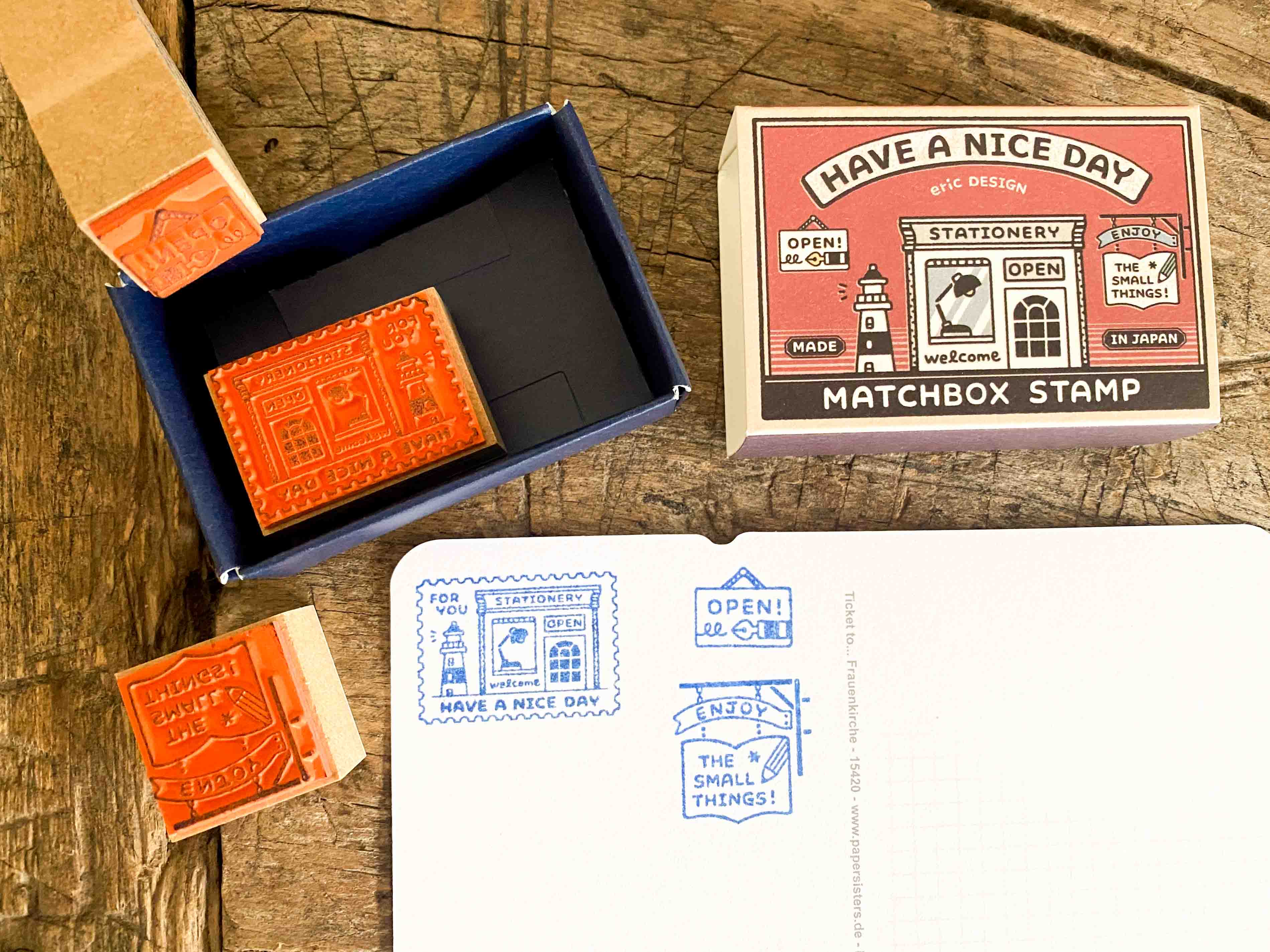 Stempeltrio "Stationery Store" Matchbox Stamps