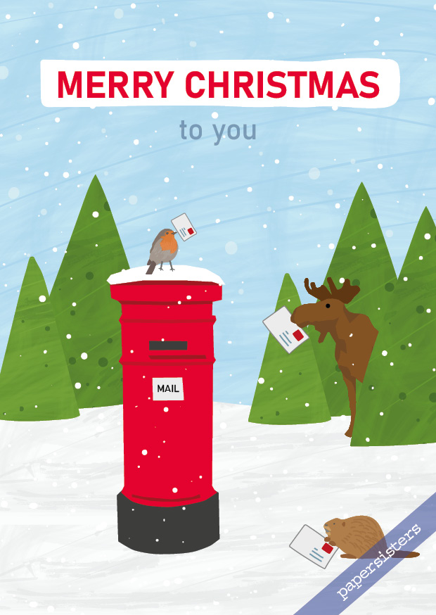 papersisters-Postcard-Postkarte-Merry-Christmas Merry Christmas to you