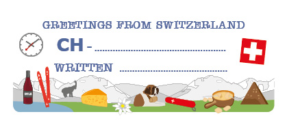 S* Sticker Greetings from Switzerland 4er