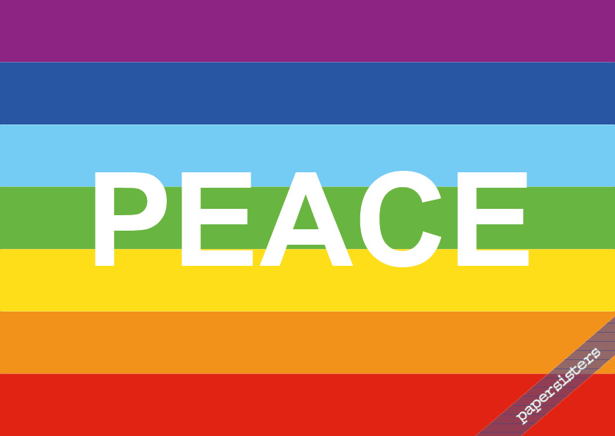Friedensflagge Postkarte Regenbogen