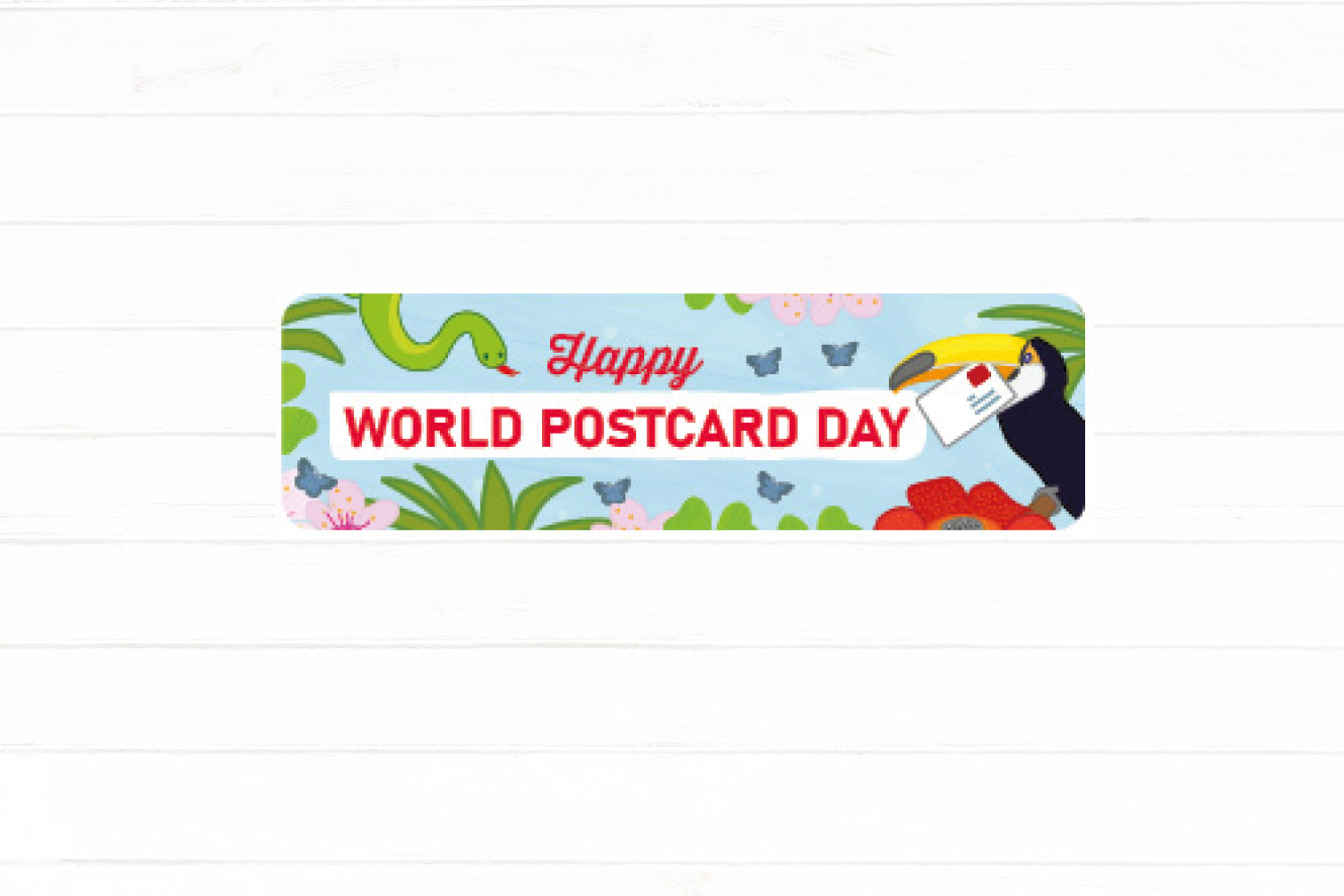 Happy World Postcard Day Sticker Set 60 pieces
