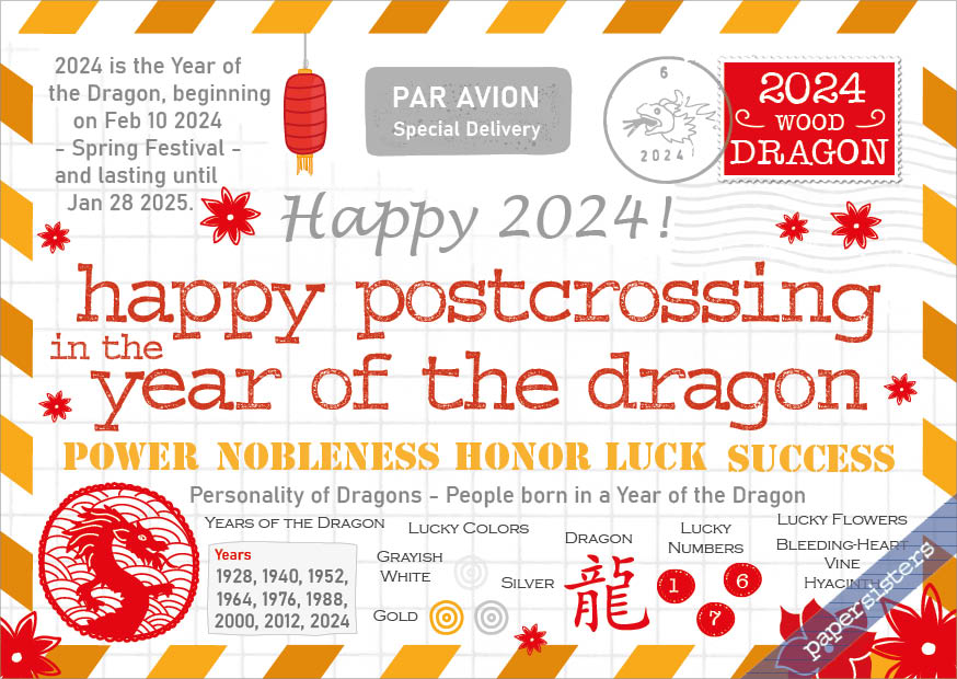 Happy Postcrossing - Year of the Dragon