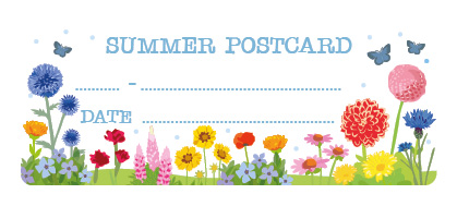 S* Sticker Postcard ID Summer Postcard 65x26 5er