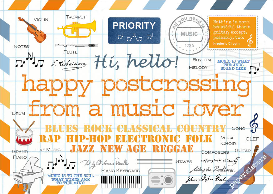 Happy Postcrossing - Music Lover