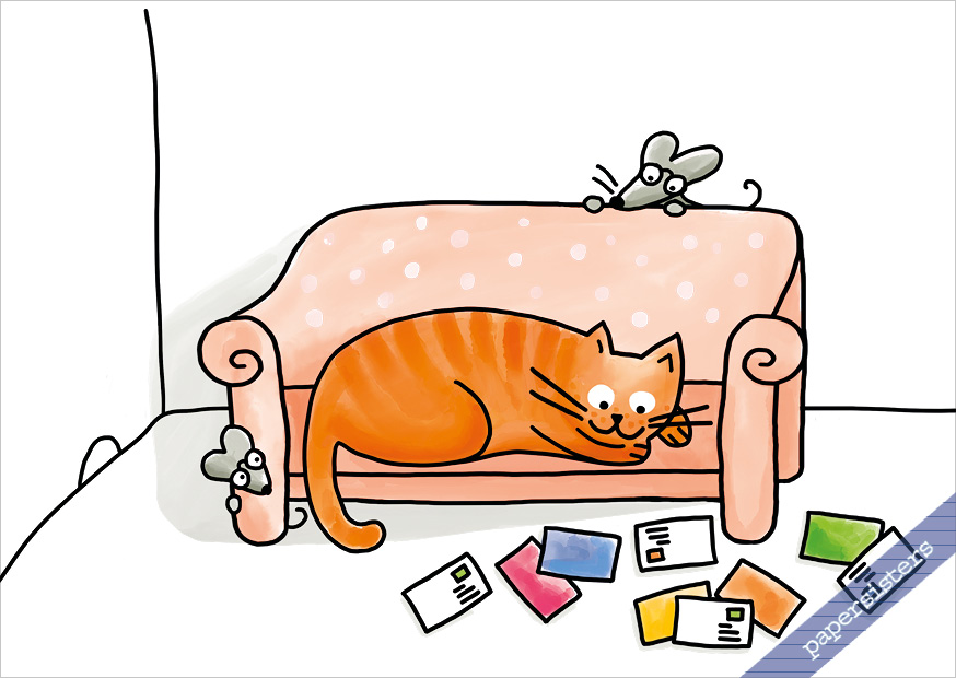 papersisters-Postcard-Postkarte-Just-Cats-Sofa Just Cats - Sofa Cat