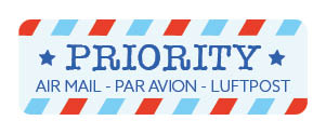S* Sticker Priority Luftpostrand 5er