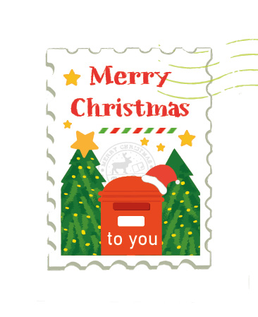 S* Sticker Christmas Mailbox Stamp 25x32 5er