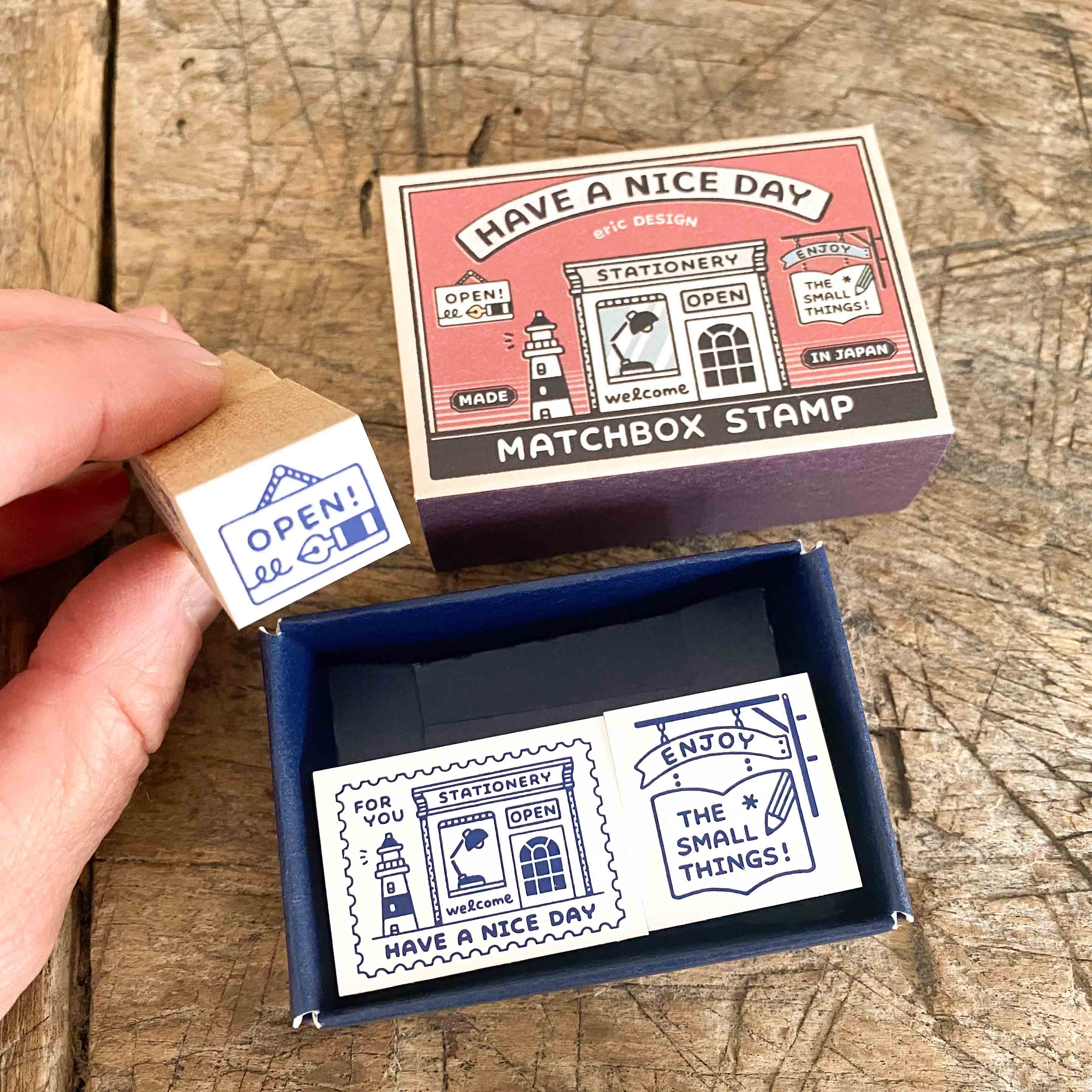 Three Stamp Set "Stationery Store" Matchbox Stamps