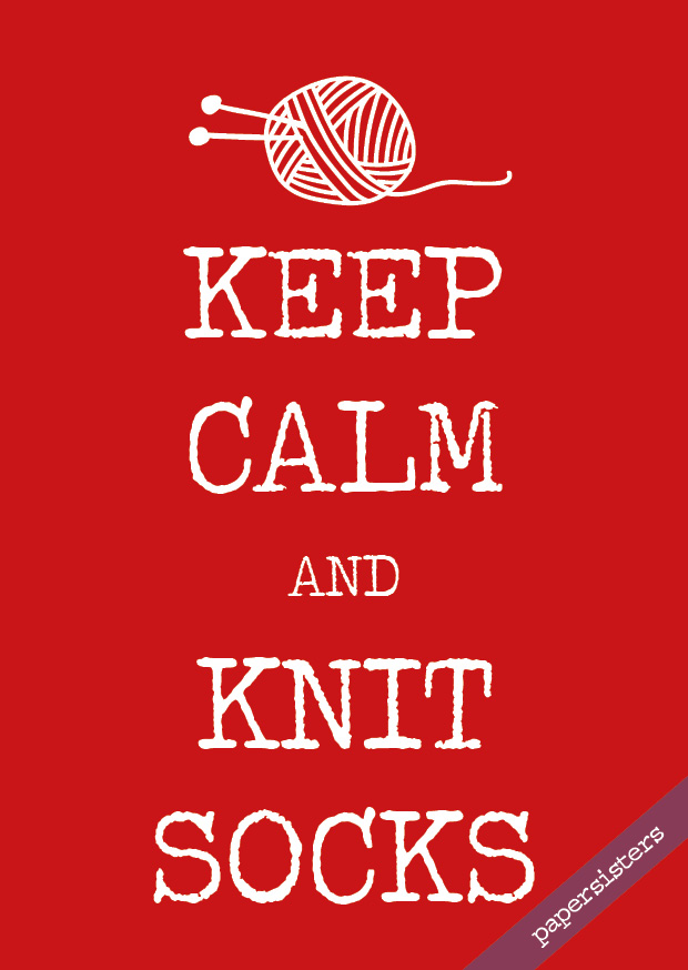 papersisters-Postkarte-Keep-calm-and-knit-socks Keep calm and knit socks