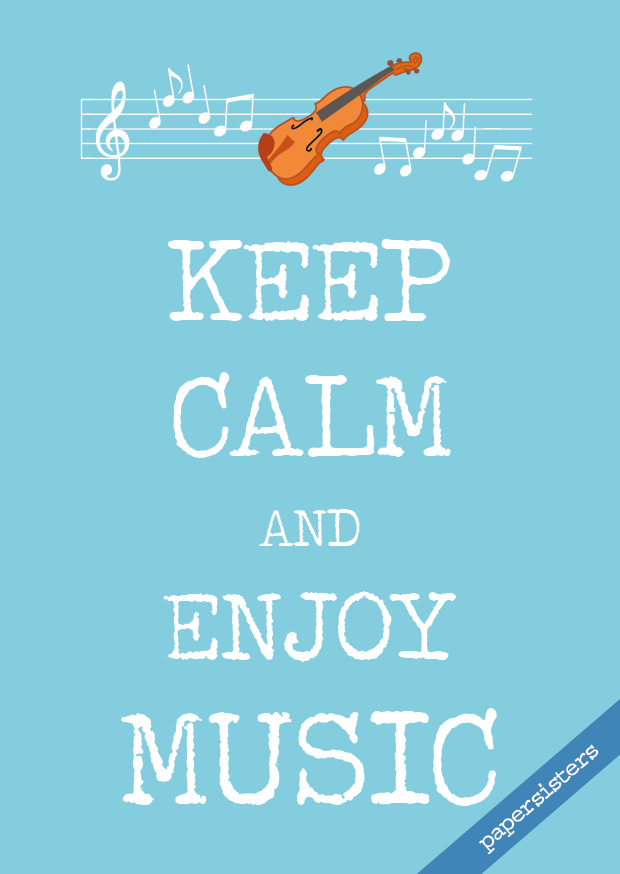 papersisters-Postkarte-Postcard-Keep-calm-enjoy-Music Keep calm enjoy music