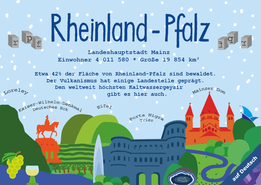 papersisters-Postkarte-Bundesland-Rheinland-Pfalz-deutsch Rheinland-Pfalz - German Landmark Series