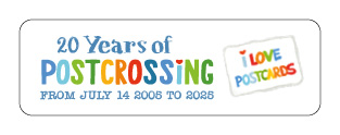S* Sticker 20 Years of Postcrossing Priority Size 47x15 mm 5er