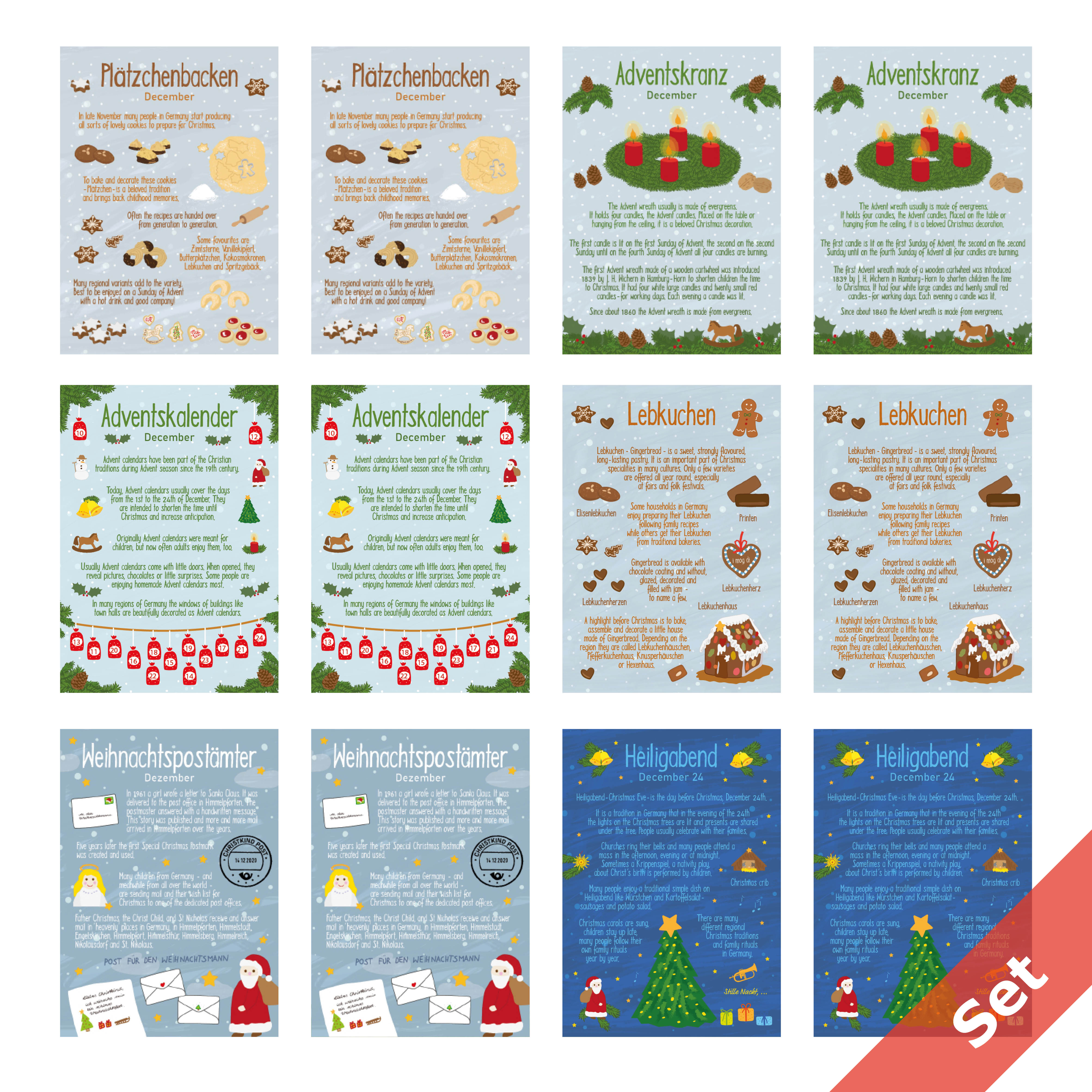 Christmas Traditions Germany - set of 12 cards