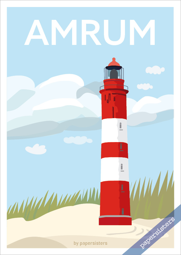 papersisters-Leuchtturm-Amrum-Postkarte
