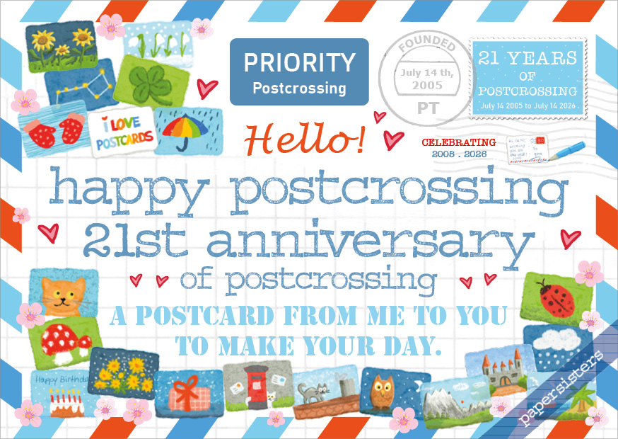 Happy Postcrossing - 21 Years of Postcrossing