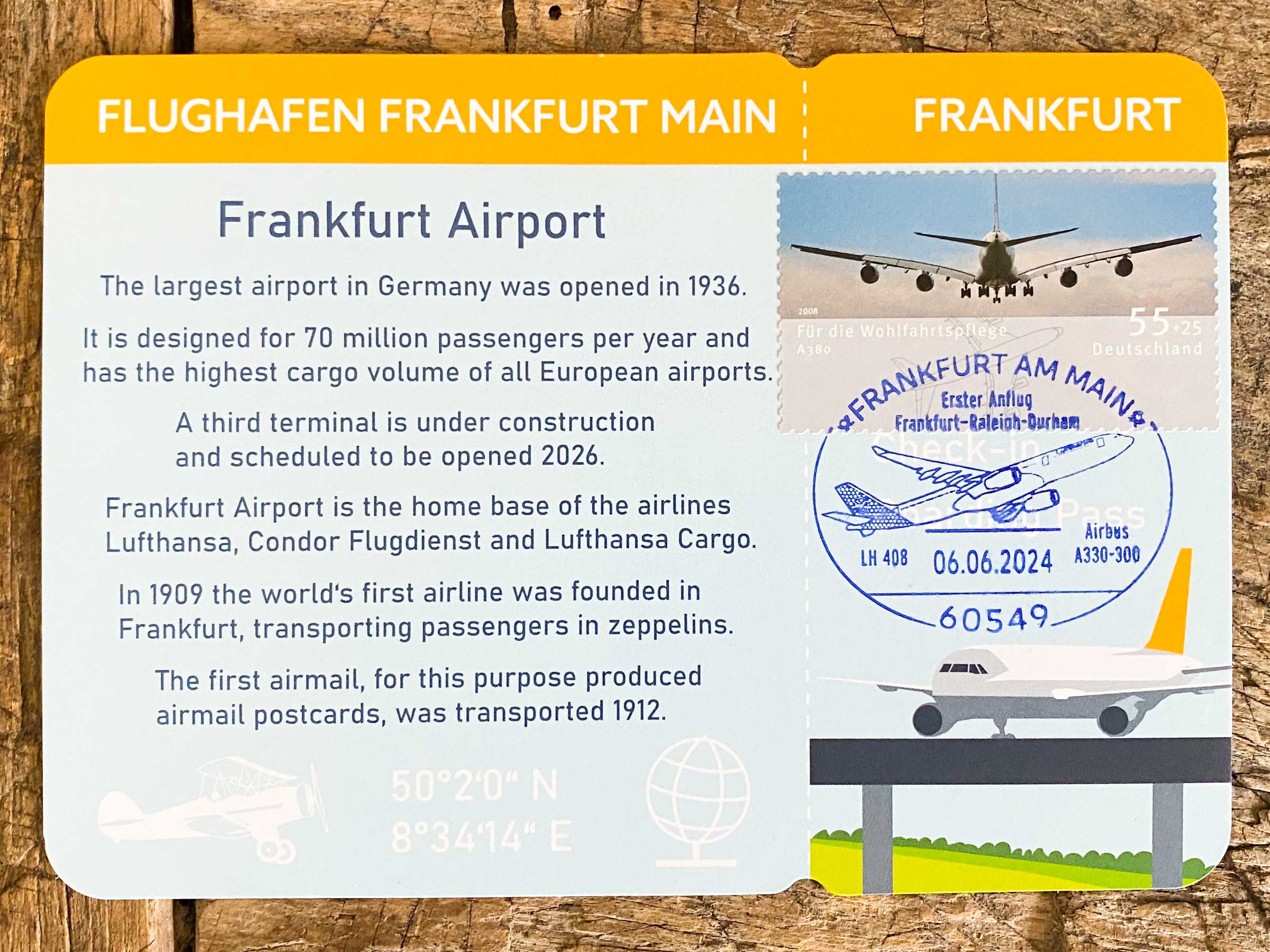 Maximum Postcard Airport Frankfurt