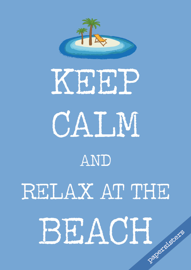 papersisters-Keep-calm-and-relax-at-the-Beach-Postcard-Postkarte Keep calm Beach