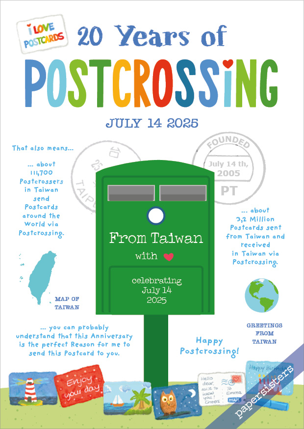 20 Years of Postcrossing TW