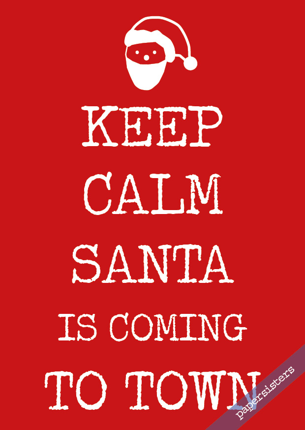 papersisters-Postcard-Postkarte-Keep-calm-Santa-is-coming-to-town