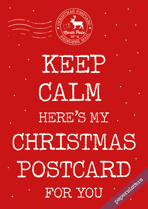 papersisters-Keep-calm-my-Christmas-Postcard-Postkarte Keep calm my Christmas Postcard