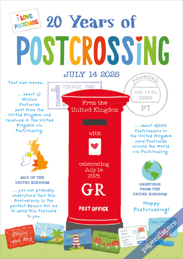 20 Years of Postcrossing GB
