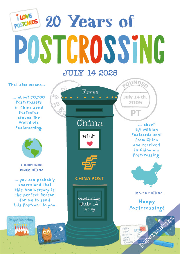 20 Years of Postcrossing CN