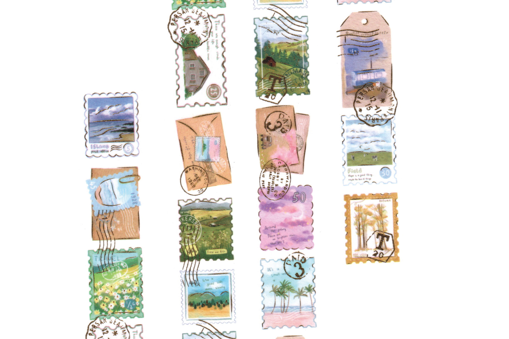 papersisters_Washi_Tape_Autumn_Post_Office_Landscape_Detail