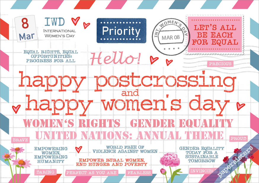 Happy Postcrossing - Women`s Day Happy Postcrossing - Women`s Day