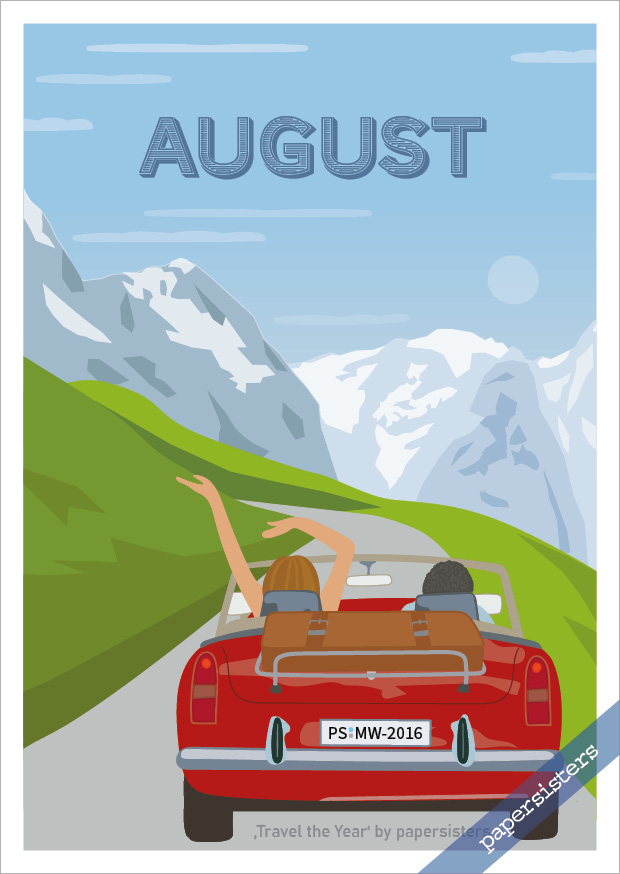 papersisters-August-Postkarte-Postcard-Travel August - Travel the Year
