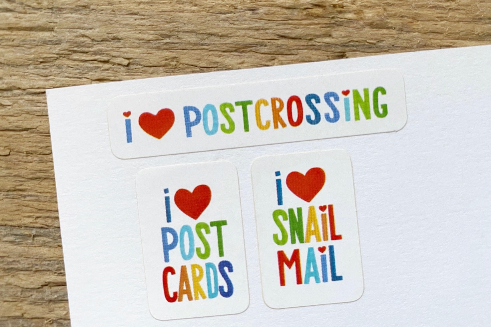 papersisters-I-love-Postcards-Postcrossing-Snailmail-Sticker-Aufkleber-Set