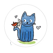 S* Sticker Happy Cat rund 2,5cm 5er