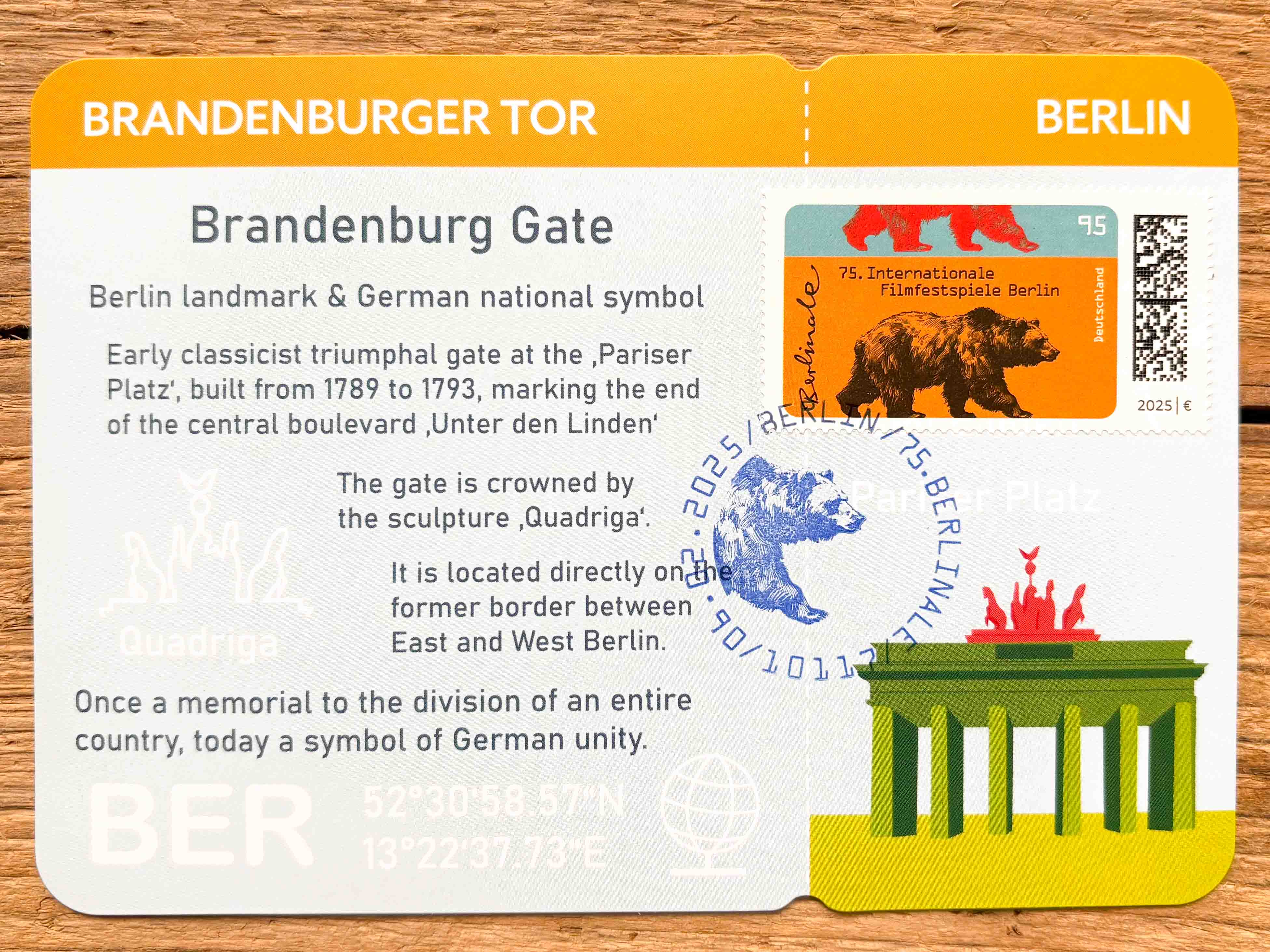 Maximum Postcard Brandenburger Tor & Berlinale Front Part