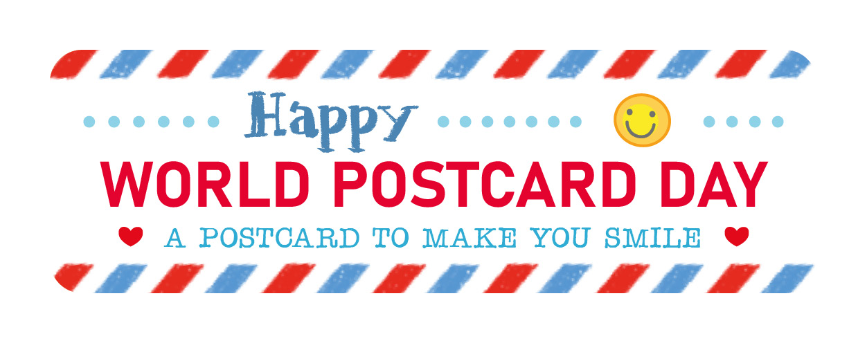 S* Sticker Happy World Postcard Day Size 47x15 mm 5er